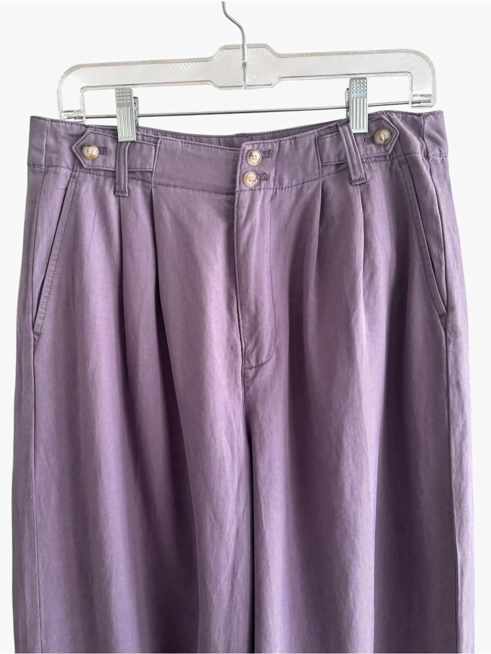 Madewell The Harlow Wide Leg Pants Smoky Grape High Waist Pockets Size 10 - Picture 3 of 16